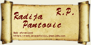 Radija Pantović vizit kartica
